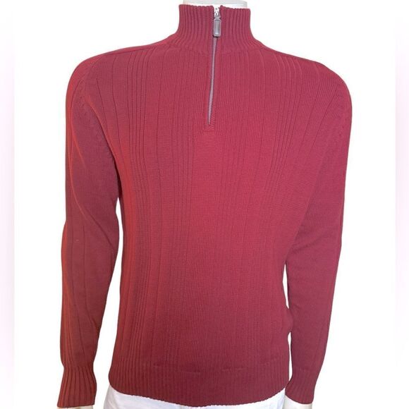 Oscar de la Renta Men’s Mock Neck Pullover Sweater w/ Zip Closure XL Like New - Picture 4 of 6